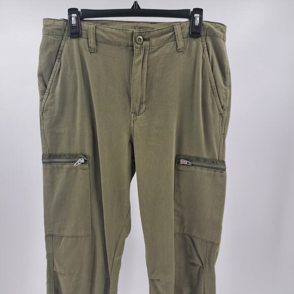 Blank NYC Cargo Pants 29 Twill Zip Pocket Jogger Lost In Translation Olive Green - Picture 7 of 11